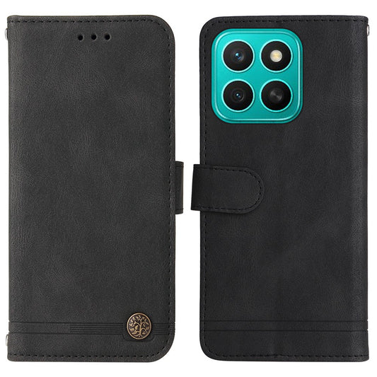 Honor X8c 4G Handyhülle – Leder-Geldbörsen-Hüllen, hautfreundlich-, Ständer mit Riemen