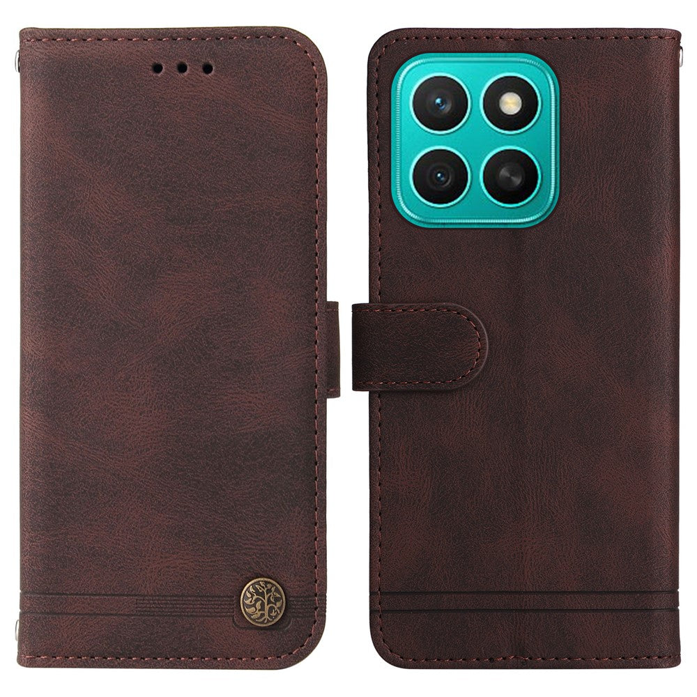 For Honor X8c 4G Leather Wallet Cases Skin Touch Phone Cover Stand with Strap