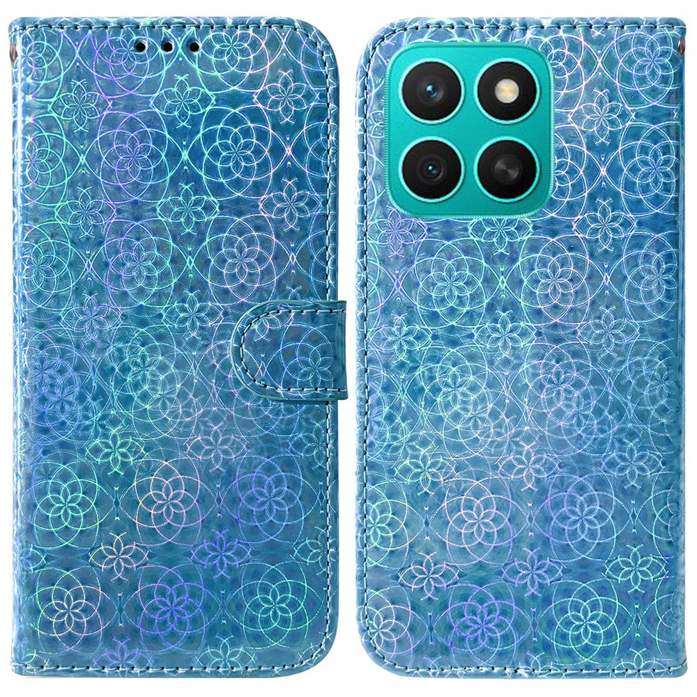 For Honor X8c 4G Stand Case Dazzling Flower Leather Phone Cover