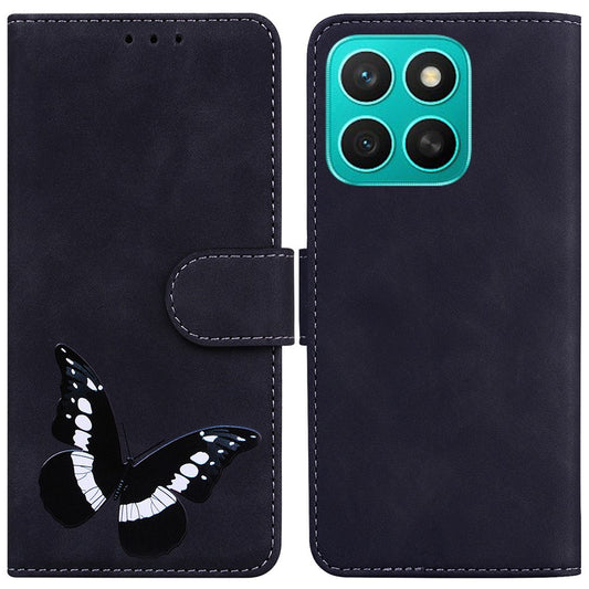 Honor X8c 4G Handyhülle – Standhülle aus PU-Leder mit Schmetterlingsdruck