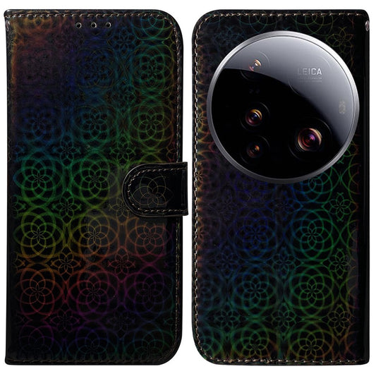 Xiaomi 15 Ultra Handyhülle – Standfunktion- schillernde Blumen-Leder