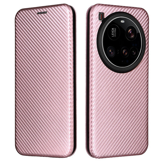 Xiaomi 15 Ultra Handyhülle – aus sturzsicherem PU-Leder mit Kohlefaser-Textur