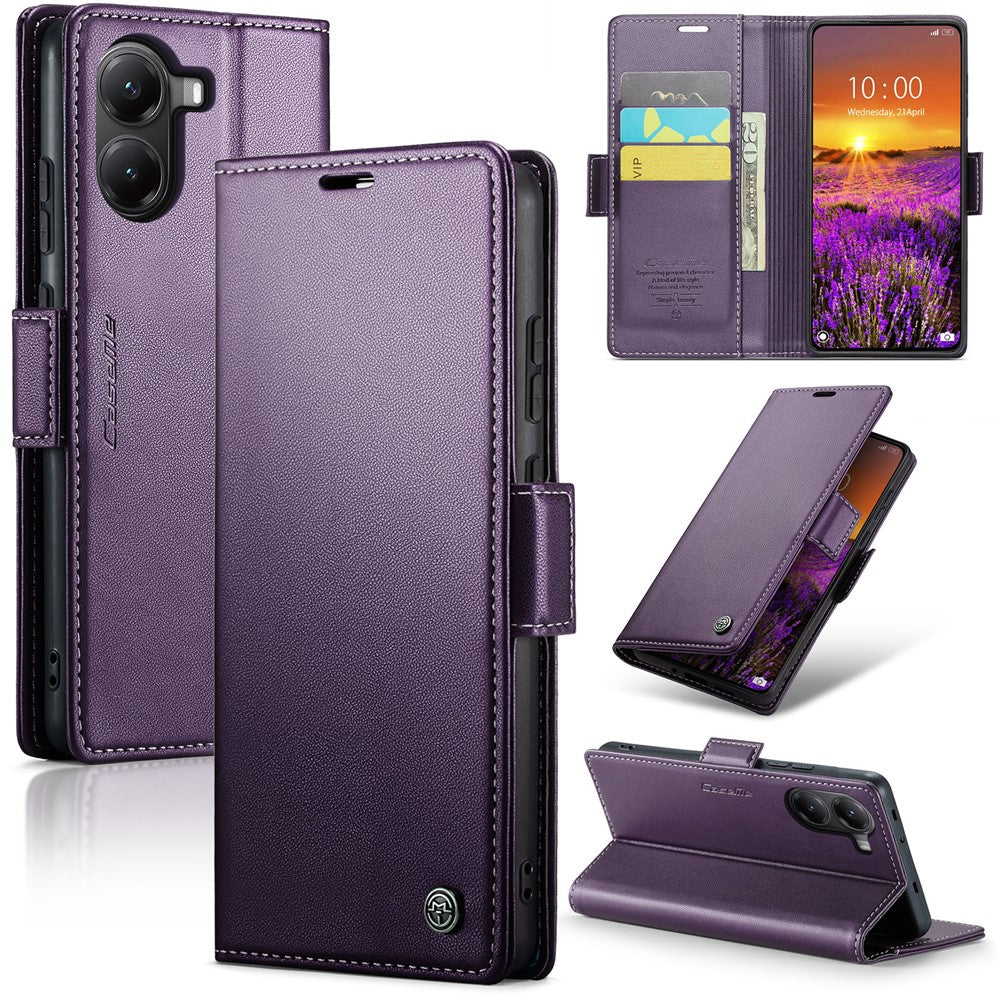 CASEME For Xiaomi Poco X7 Pro 5G Case 023 Series RFID Blocking Leather Wallet Stand Phone Cover