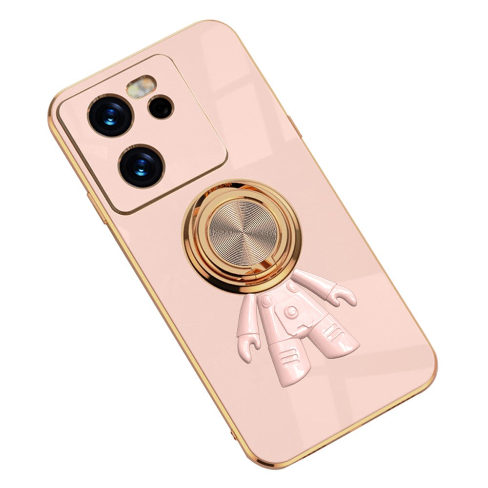 For Xiaomi 13T / 13T Pro Case with Astronaut Ring Kickstand 6D Electroplating TPU Phone Cover