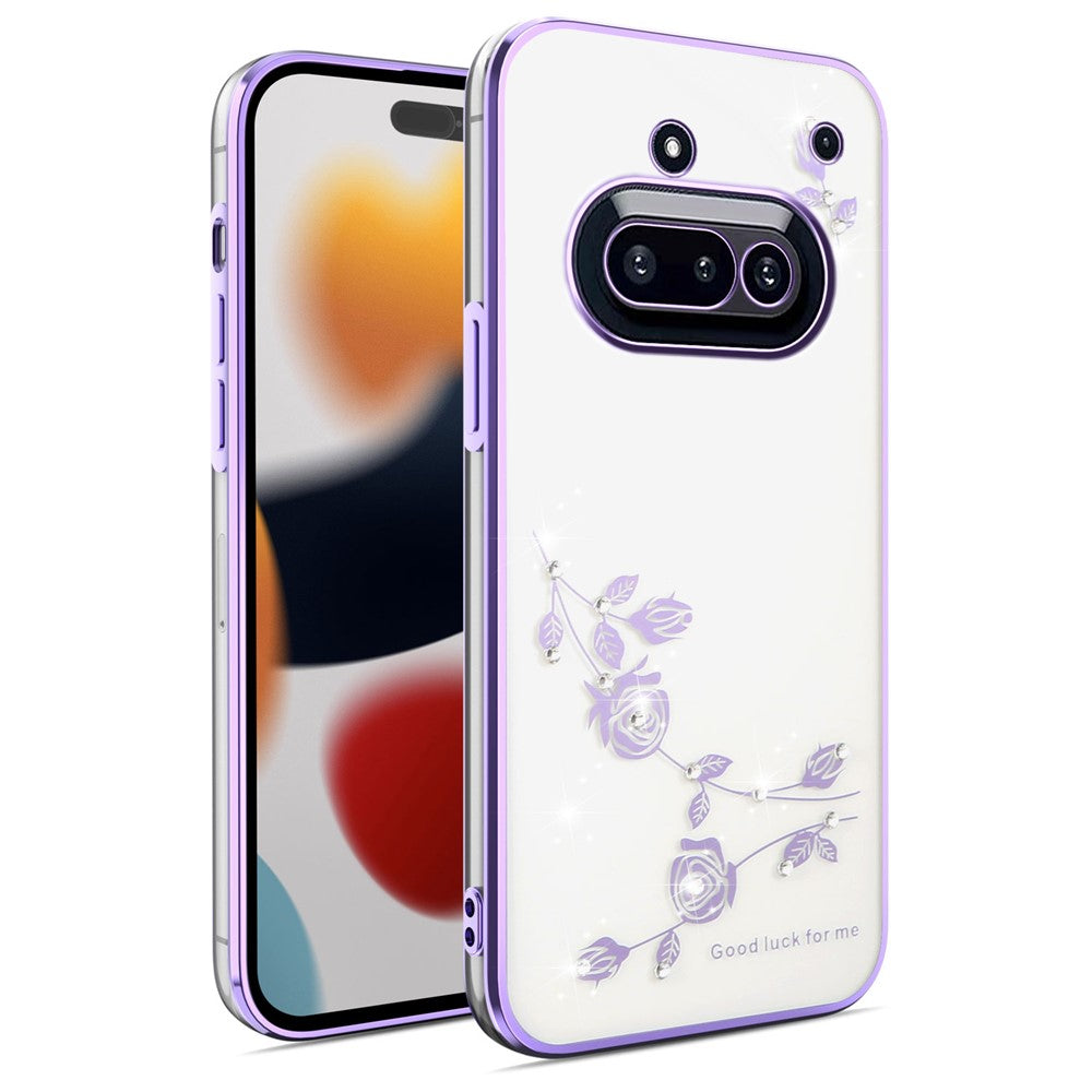 KADEM For Nothing Phone (3a) Case Flower Rhinestone Decor TPU Phone Cover