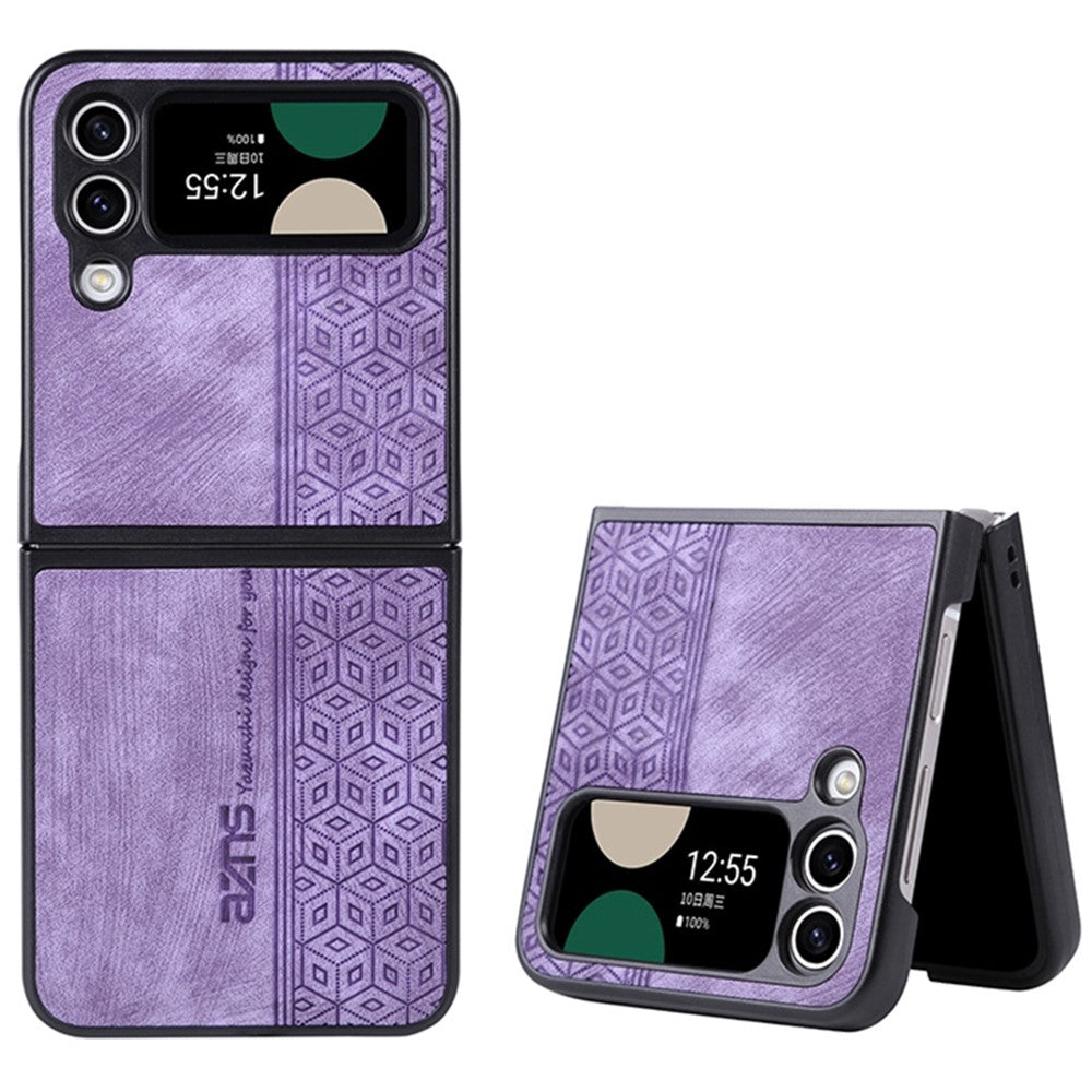 AZNS For Samsung Galaxy Z Flip3 5G Imprinted Pattern PU Leather Coated Folding PC Case Anti-scratch Cell Phone Cover