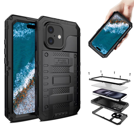 IP68 Waterproof Phone Case for iPhone 16 IP68 wasserdicht, stoßfest & mit integriertem Bildschirmschutz