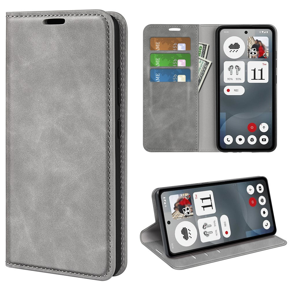Nothing Phone (3a) Wallet-Handyhülle – Aus PU-Leder, mit Ständer, Schutzhülle mit griffiger Oberfläche