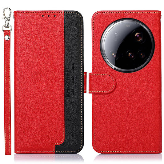 Xiaomi 15 Ultra Handyhülle – KHAZNEH RFID-blockierende Brieftasche Litschi-Textur PU-Leder