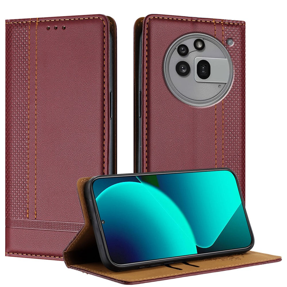 For Nothing Phone (3a) Pro Case L-Shaped Grid Pattern Leather Stand Phone Cover with Card Slots