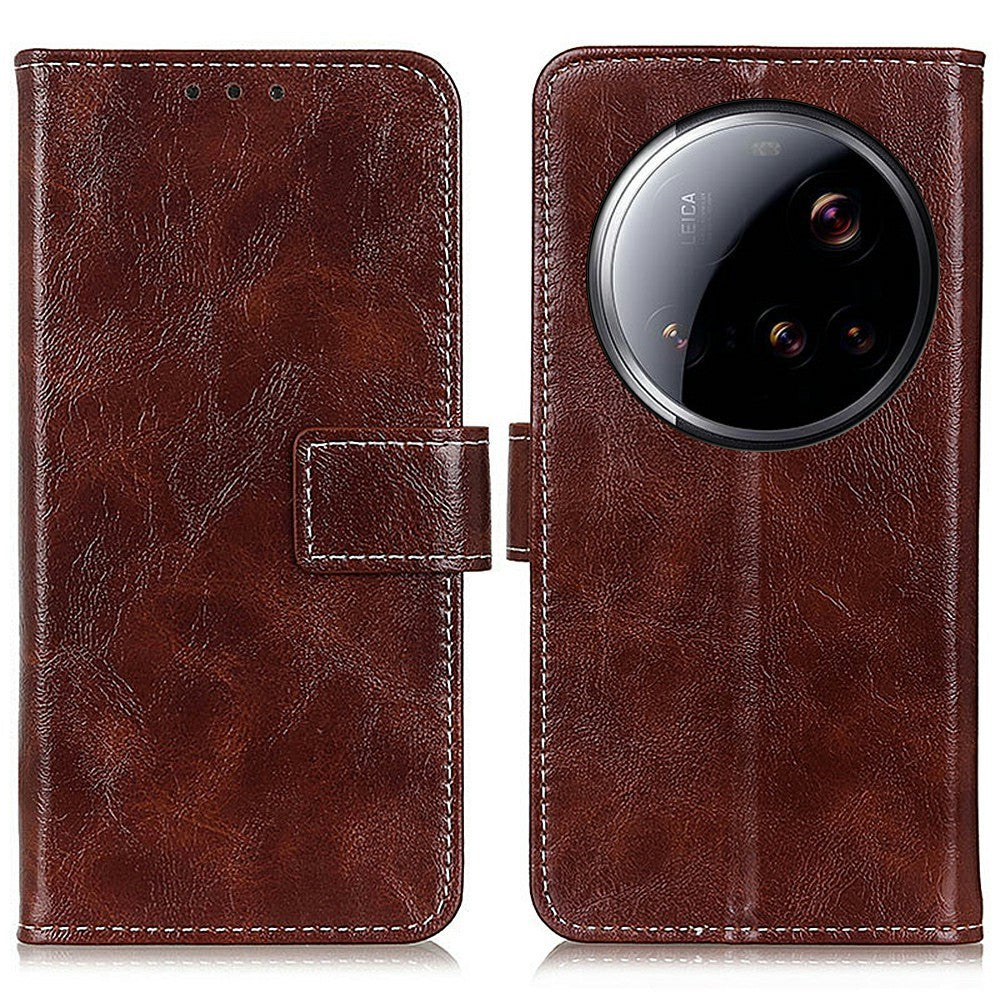 For Xiaomi 15 Ultra Case Wallet Leather Phone Cover Crazy Horse Texture