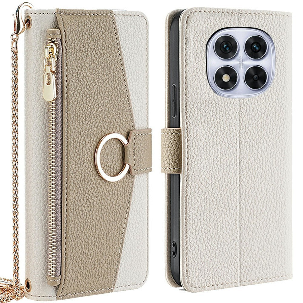 Wallet Case for Xiaomi Redmi Note 14 Pro 5G / 14 Pro+ 5G / Poco X7 5G Leather Phone Cover with Mirror / Chain Shoulder Strap