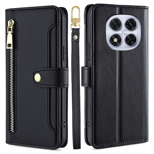 Xiaomi Redmi Note 14 Pro 5G / Xiaomi Redmi Note 14 Pro+ 5G / Xiaomi Poco X7 5G Handyhülle – Leather Case Note 14 Pro+ 5G / Poco X7 5G mit Reißverschlusstasche und 2 Riemen
