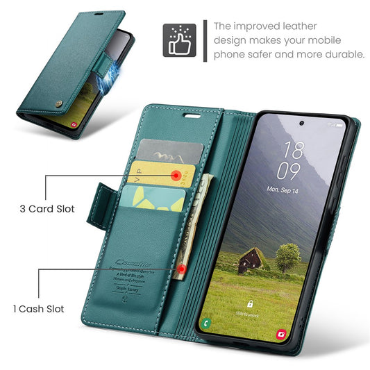 Galaxy S25 Edge Glänzende Wallet-Hülle – RFID-Schutz & Ständer