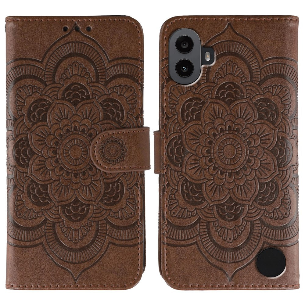 Nothing CMF Phone 1 Wallet-Handyhülle – Aus PU-Leder mit Mandala-Aufdruck