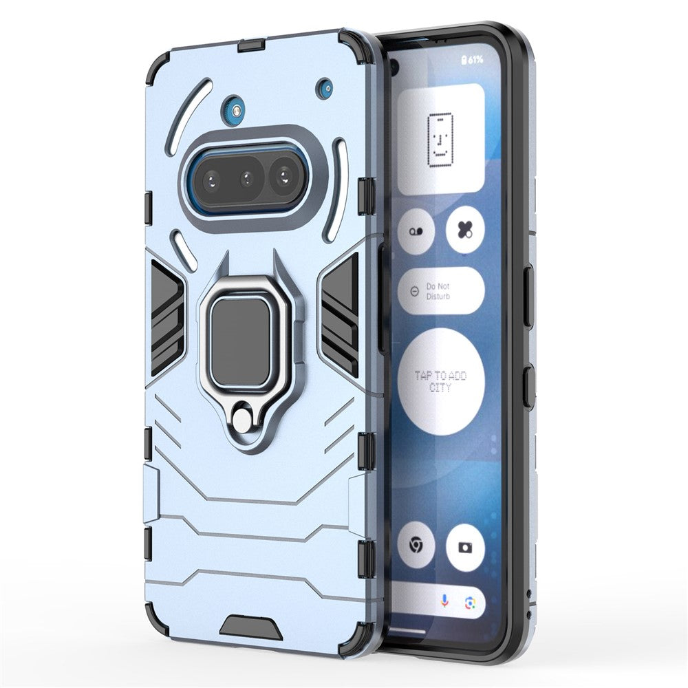 Nothing Phone (3a) Handyhülle – Harte PC- + weiche TPU-Handyrückseite, drehbarer Ringhalter, Ständer