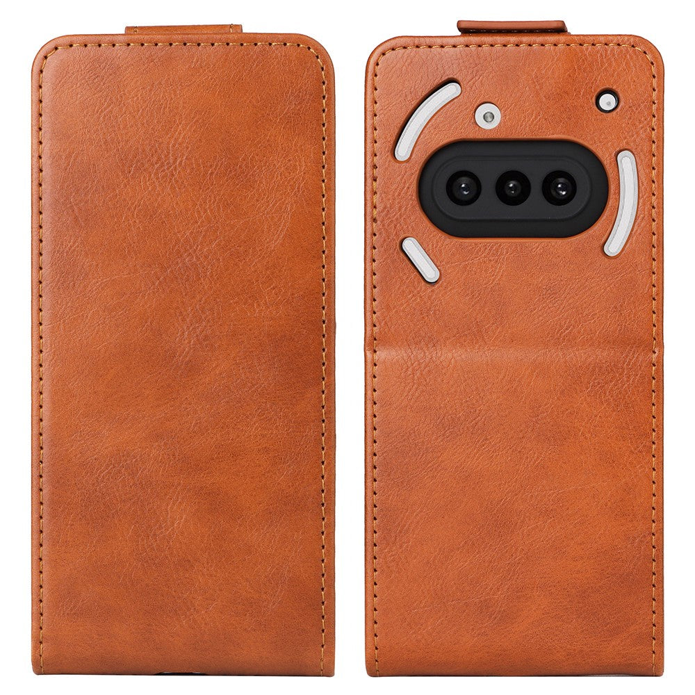 For Nothing Phone (3a) Stand Case Magnetic Clasp Vertical Flip Leather Phone Cover with Card Holder