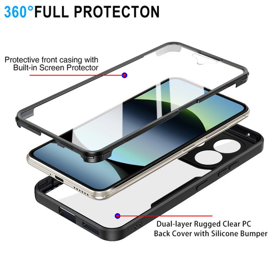 Xiaomi Redmi Note 14 4G (164.84mm) Handyhülle – Gehäuse aus Acryl + transparenter TPU- mit PET-Bildschirmfolie