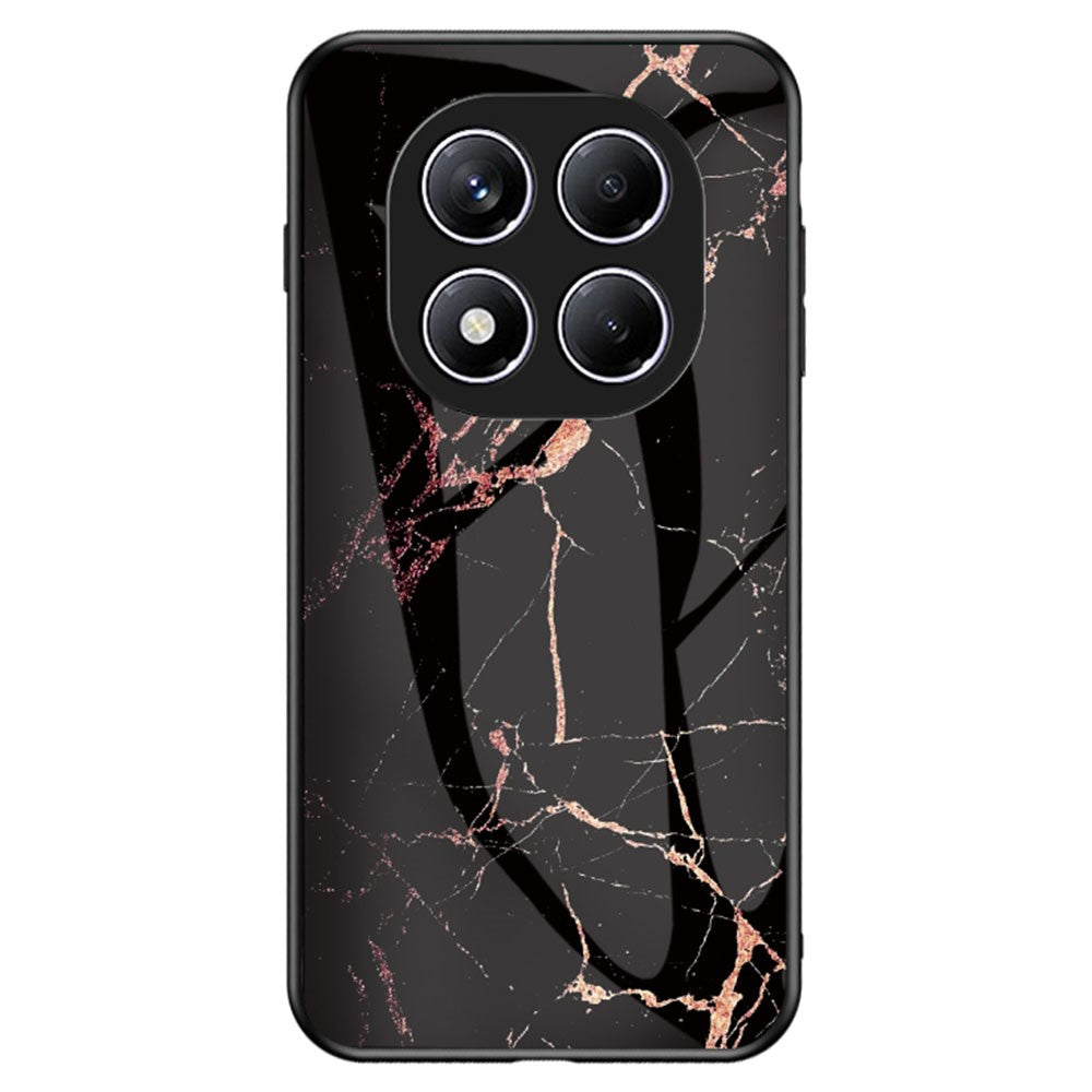 For Xiaomi Redmi Note 14 Pro 4G Case Marble Pattern Tempered Glass + PC + TPU Protective Phone Cover