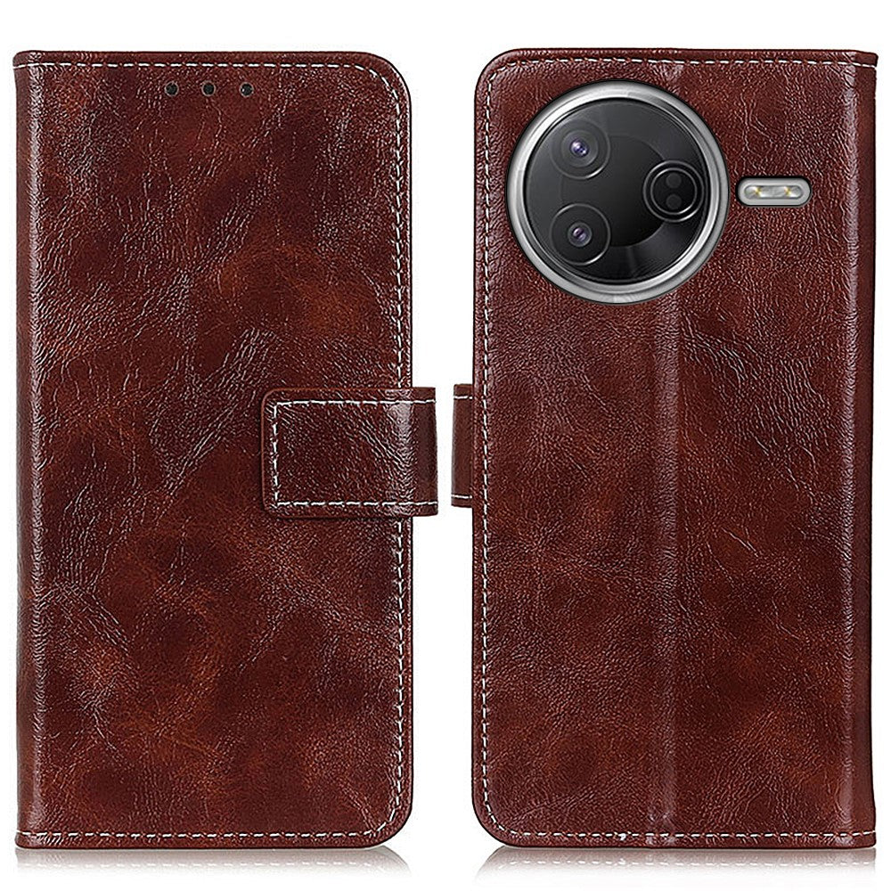 Wallet Case for Xiaomi Poco F7 Pro 5G / F7 Ultra 5G / Redmi K80 5G / K80 Pro 5G Leather Phone Cover Crazy Horse Texture