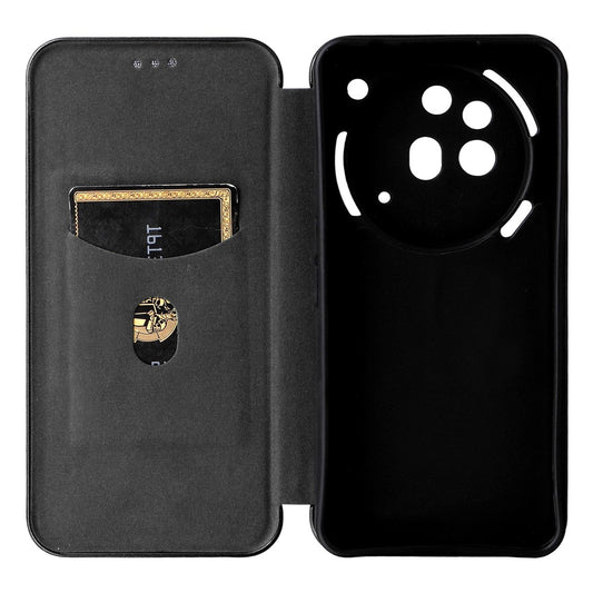 Nothing Phone (3a) Pro Wallet-Handyhülle – Mit Carbonfaser-Textur, Kartenhalter, Lederständer