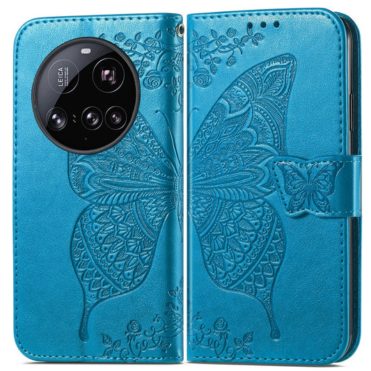 Xiaomi 15 Ultra Handyhülle – mit Riemen, Schmetterlingsmuster, PU-Leder, Brieftaschen