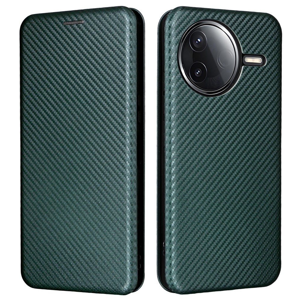 Phone Case for Xiaomi Poco F7 Pro 5G / F7 Ultra 5G / Redmi K80 5G / K80 Pro 5G Carbon Fiber Texture Drop-Proof PU Leather Cover
