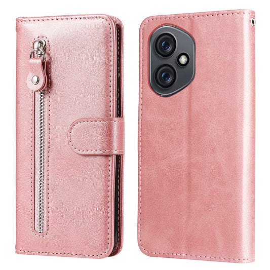 Honor 400 5G (Global) Handyhülle – PU-Lederhüllen mit Reißverschlusstasche, Brieftasche, , Ständer