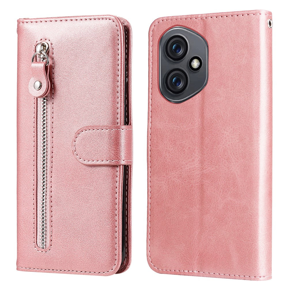 For Honor 400 5G (Global) PU Leather Cases with Zipper Pocket Wallet Phone Cover Stand