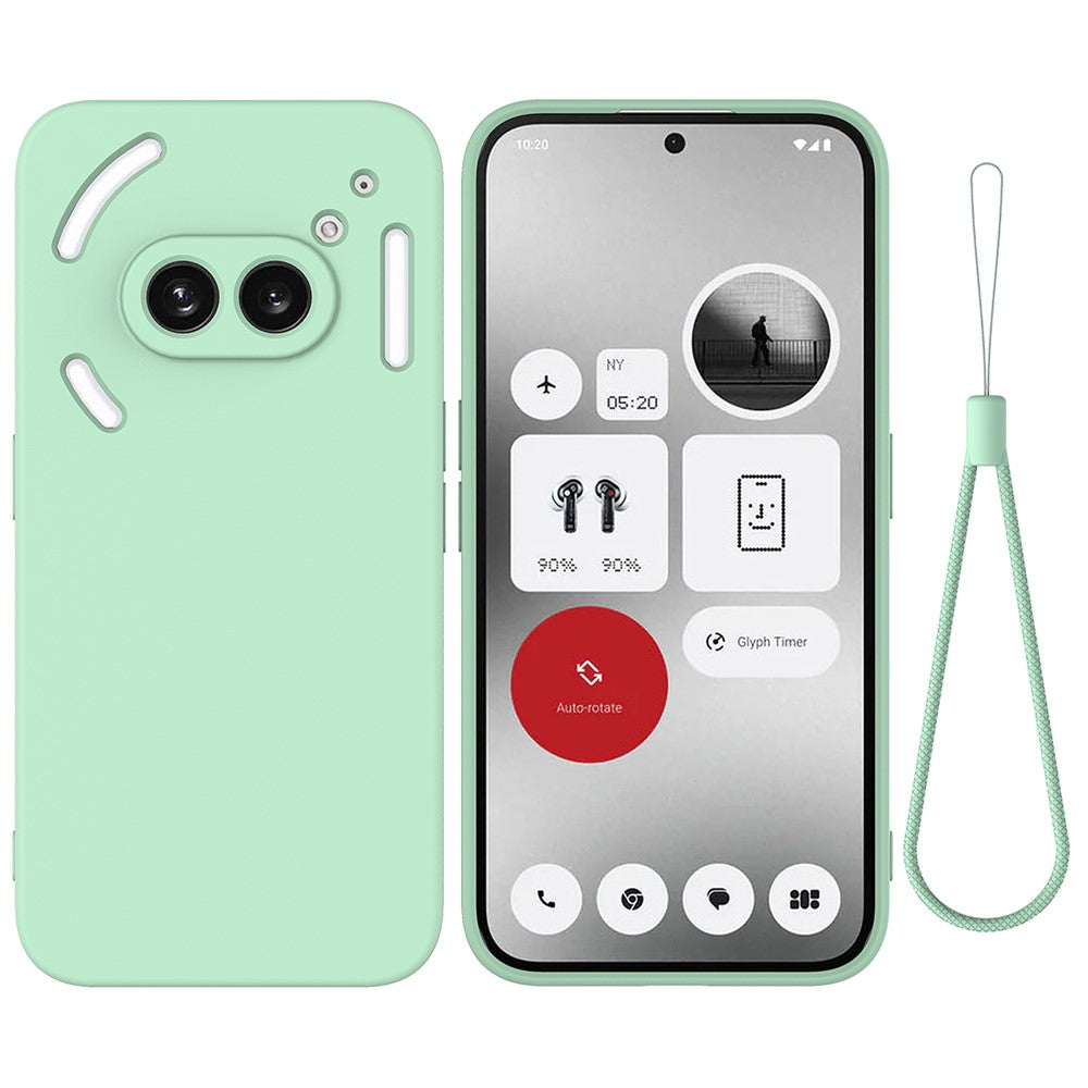 For Nothing Phone (2a) Plus Liquid Silicone Case Phone Back Cover with Hand Strap