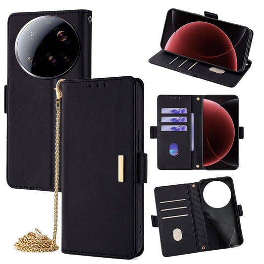 Xiaomi 15 Ultra Handyhülle – aus PU-Leder mit Standfunktion, mit Umhänge-Schultergurt