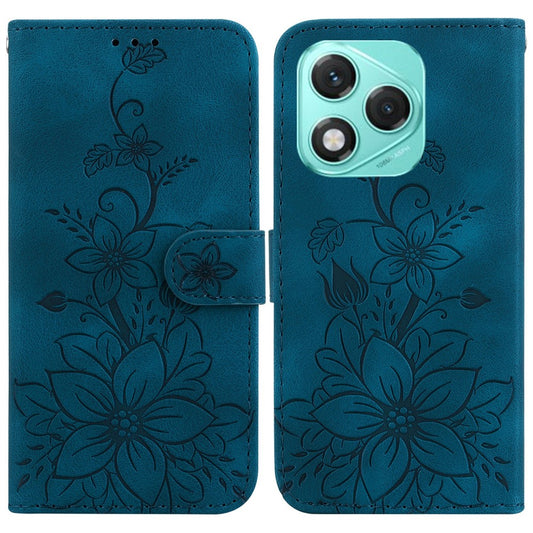 Honor 400 Lite 5G Handyhülle – Lily Flower Imprint Leder- mit Ständer