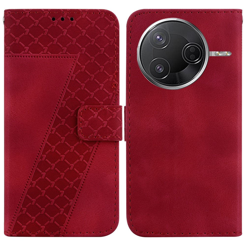 For Xiaomi Poco F7 Pro 5G / Poco F7 Ultra 5G / Redmi K80 Pro 5G / K80 5G Stand Case 7-Shaped Pattern Imprint Leather Phone Cover