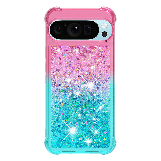 Pixel 10 Pro XL Glitter-Hülle – Farbverlauf mit funkelndem Puder