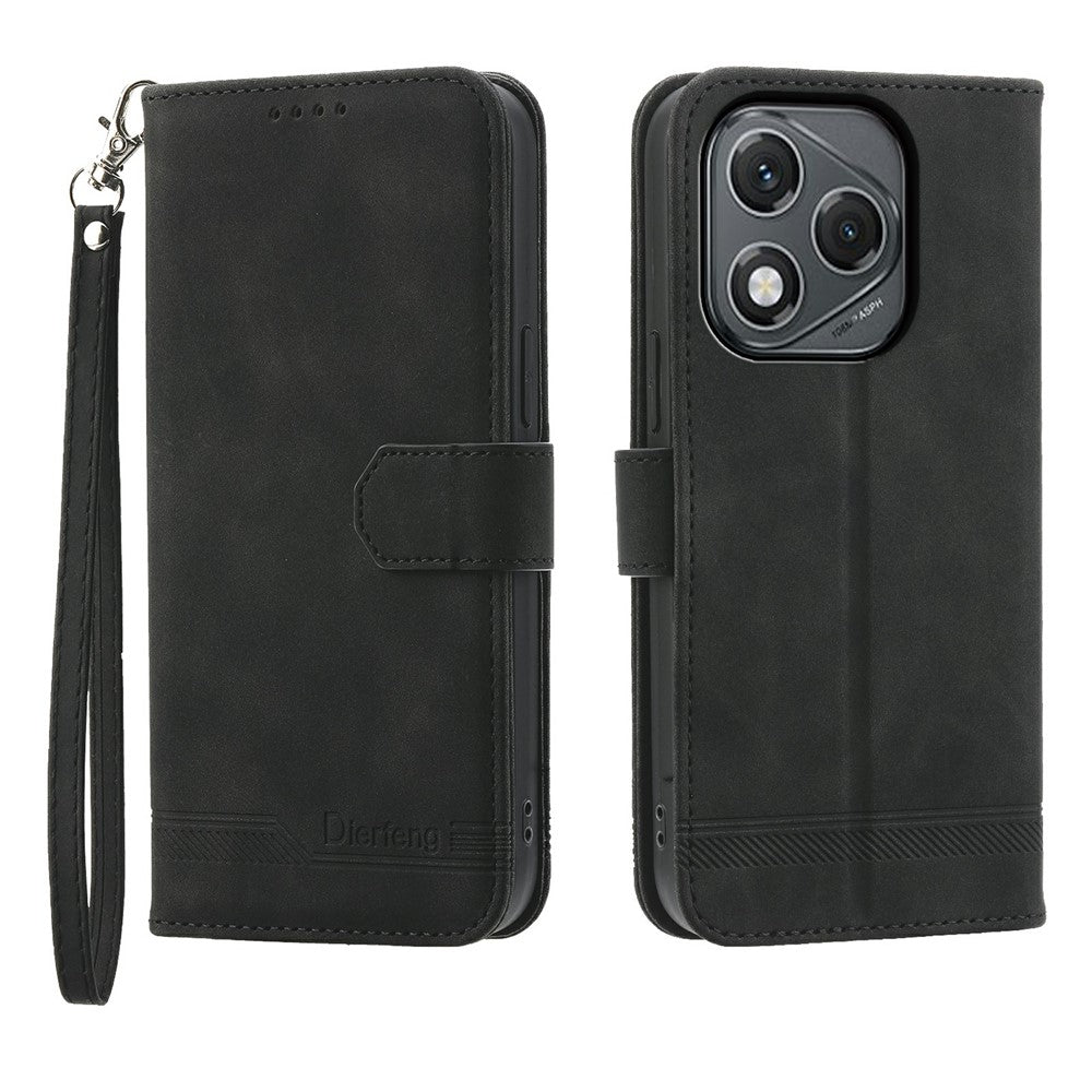 DIERFENG DF-03 For Honor 400 Lite 5G Case Lines Imprint Wallet Leather Phone Cover