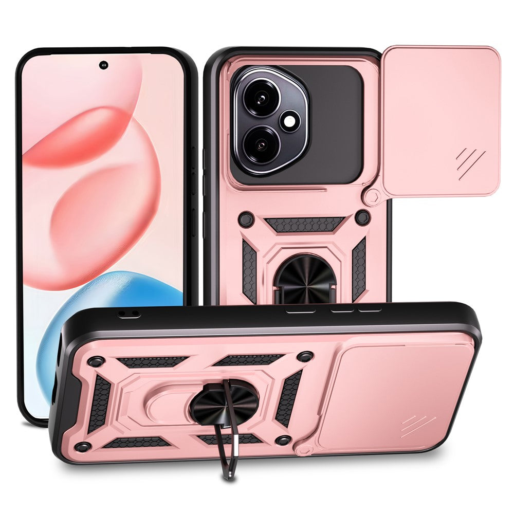 For Honor 400 5G (Global) Case with Slide Camera Lid PC + TPU Kickstand Phone Cover