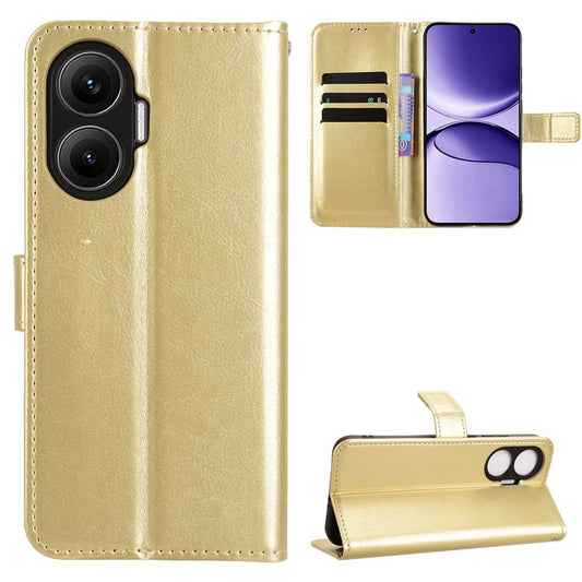 For Xiaomi Redmi Turbo 4 Pro 5G / Poco F7 5G PU Leather Case with Strap Crazy Horse Texture Phone Wallet Cover