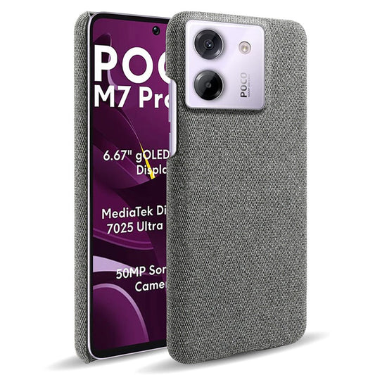 Xiaomi Poco M7 Pro 5G Handyhülle – mit Stoffstruktur, kratzfest, schützende PC-Rückseite