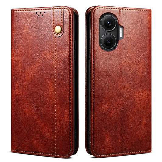 For Xiaomi Poco F7 5G / Redmi Turbo 4 Pro 5G Case Crazy Horse Texture Waxy Leather Wallet Stand Phone Cover