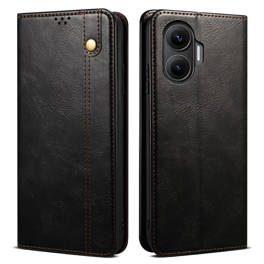 For Xiaomi Poco F7 5G / Redmi Turbo 4 Pro 5G Case Crazy Horse Texture Waxy Leather Wallet Stand Phone Cover
