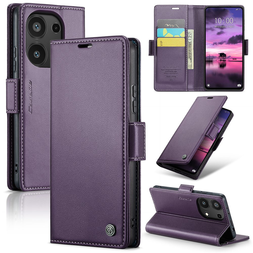 CASEME For Xiaomi Redmi Note 13 Pro 4G Case 023 Series RFID Blocking Leather Wallet Stand Phone Cover