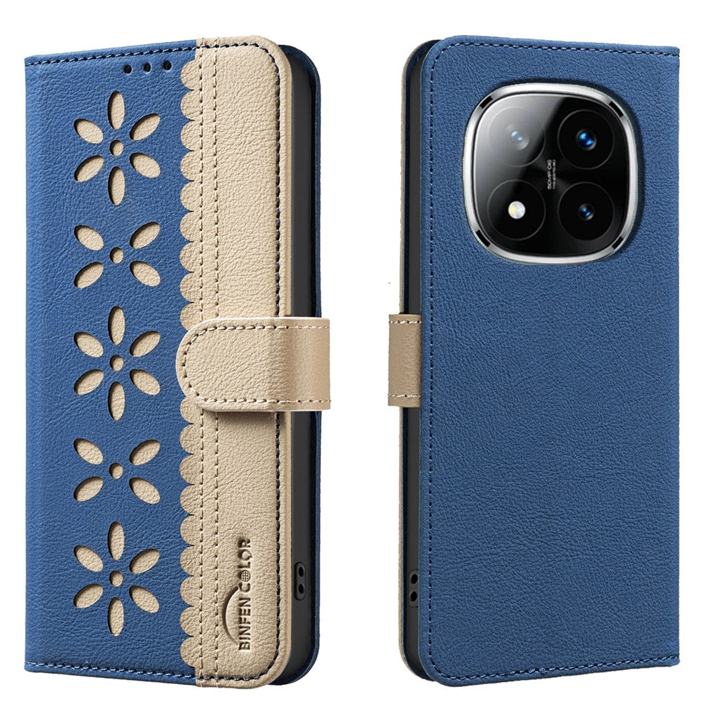 BINFEN COLOR For Xiaomi Redmi Note 14 Pro+ 5G / Xiaomi Redmi Note 14 Pro 5G Leather Case BF36 Floral Pattern Phone Cover RFID Blocking Wallet Stand