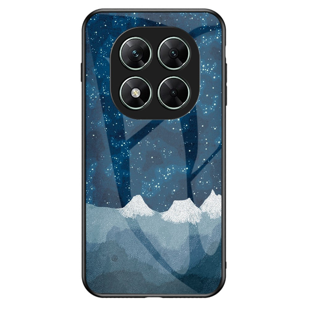 For Xiaomi Poco X7 5G / Redmi Note 14 Pro 5G Case Starry Sky Pattern Tempered Glass Phone Cover