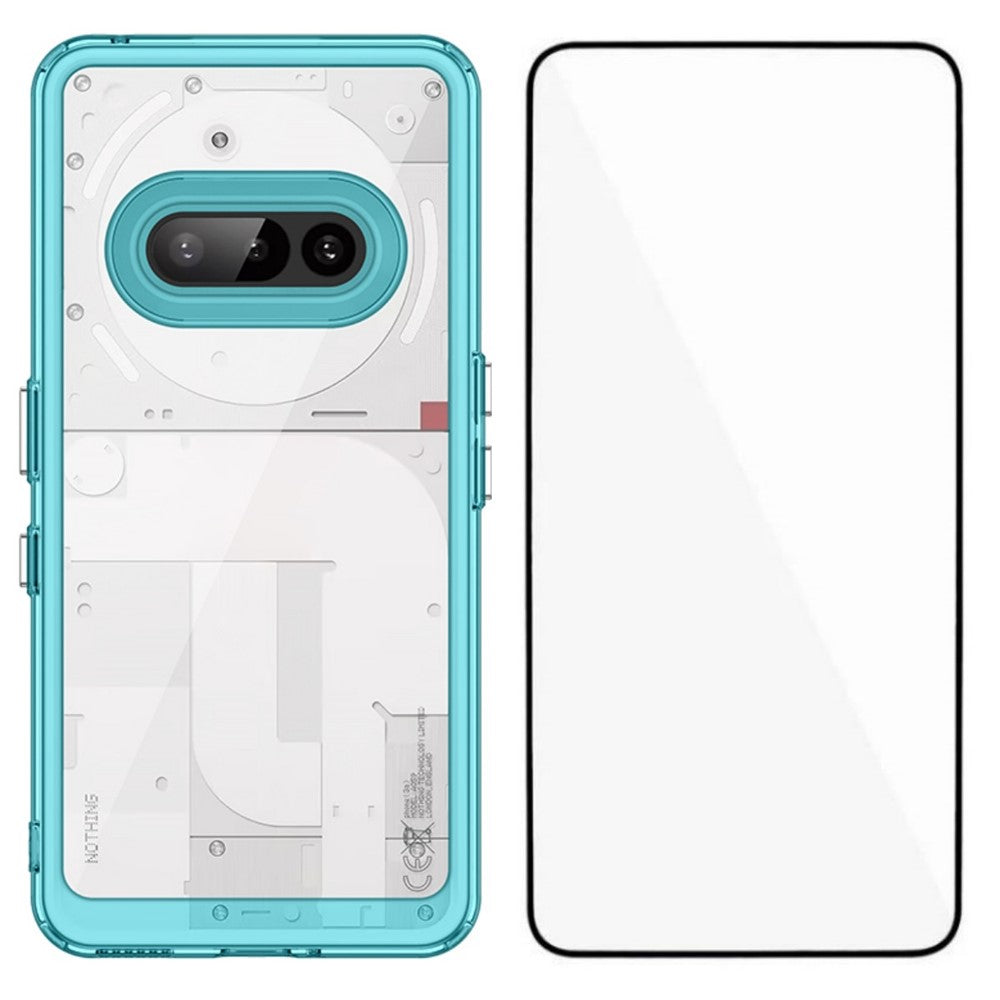 Nothing Phone (3a) Handyhülle – TPU-Acryl-Abdeckung mit gehärtetem Glas (große Linsenöffnung)