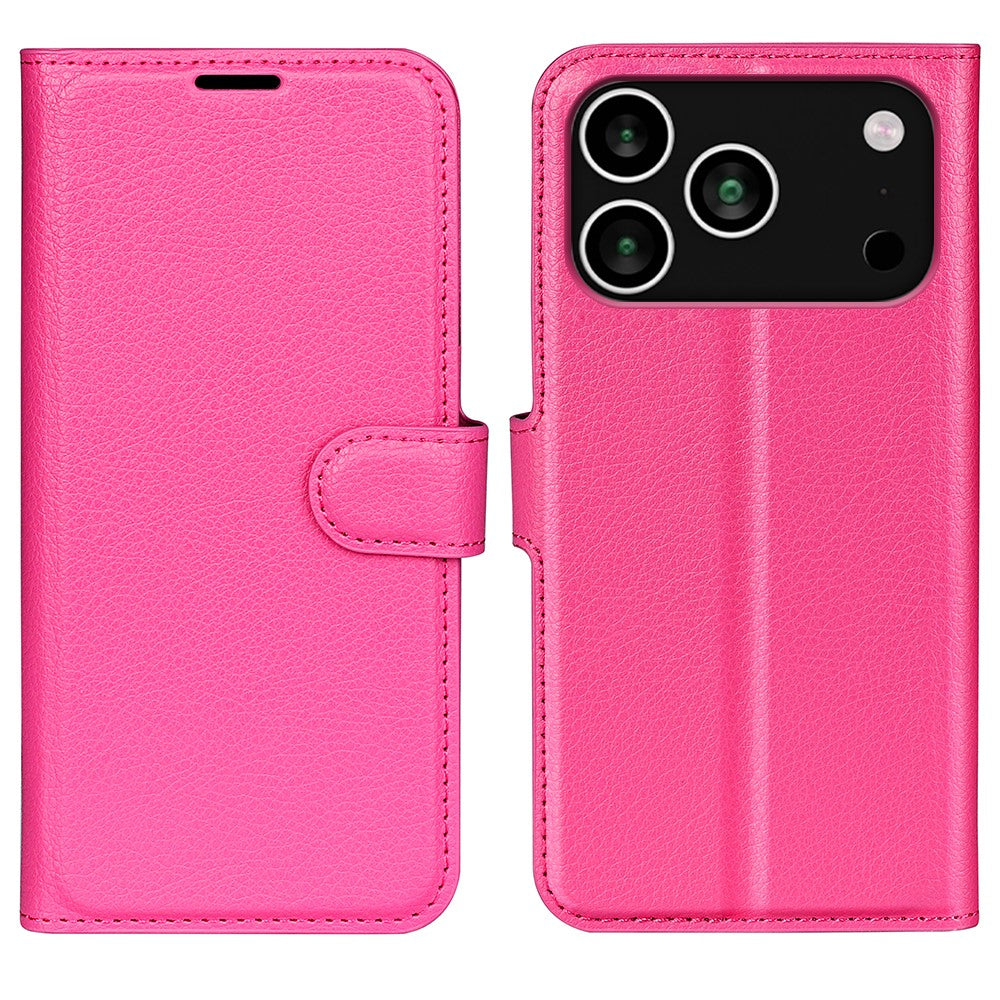 For iPhone 18 Pro Max / 17 Pro Max Case Litchi Texture Shockproof Leather Wallet Phone Cover
