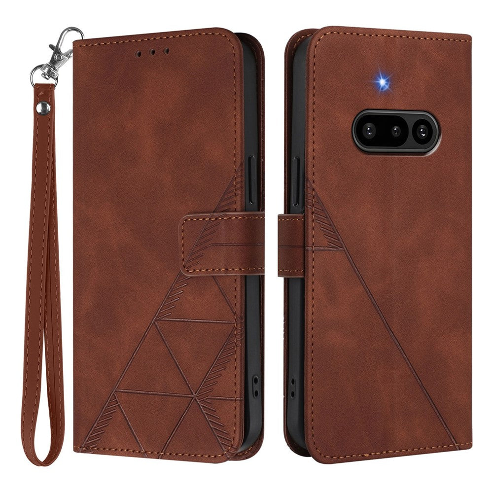 Nothing Phone (3a) Handyhülle – Aus Leder, mit Handschlaufe & Brieftaschenständer
