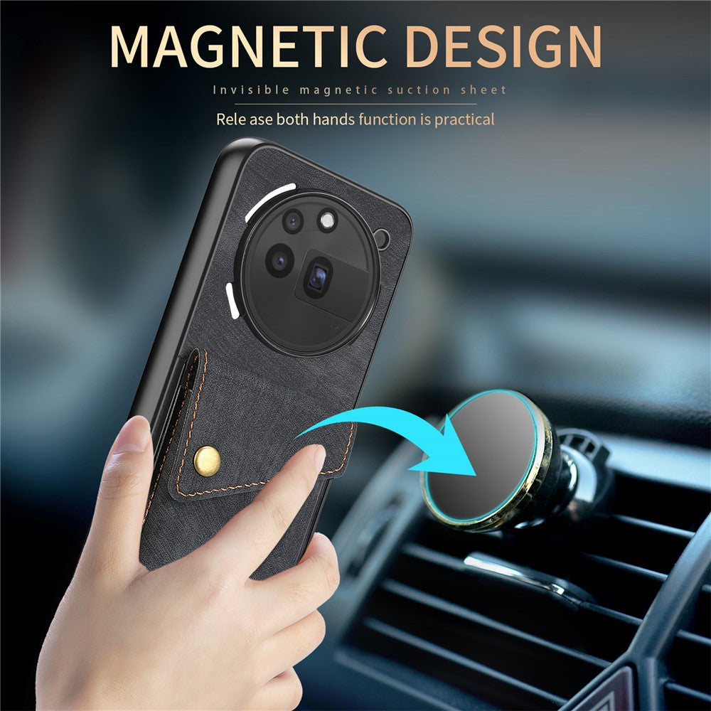 For Nothing Phone (3a) Pro Case with Card Holder Kickstand Leather Phone Back Cover