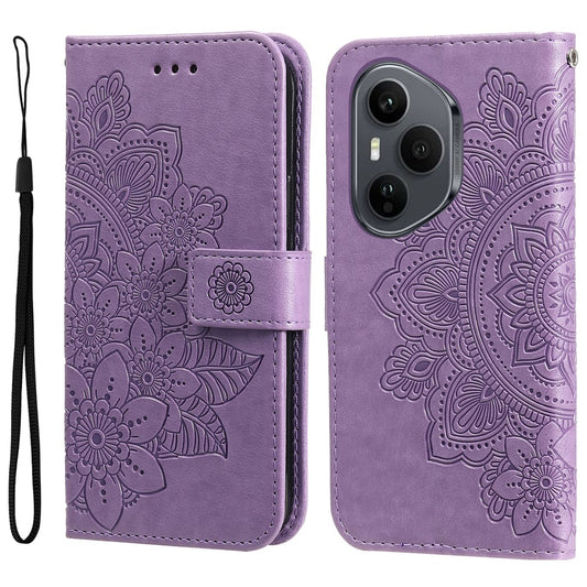 Honor 400 Pro 5G (Global) Handyhülle – mit Blumenmuster, PU-Leder, Brieftaschenständer