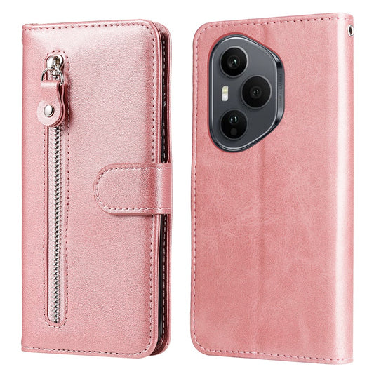Honor 400 Pro 5G (Global) Handyhülle – PU-Lederhüllen mit Reißverschlusstasche, Brieftasche, , Ständer