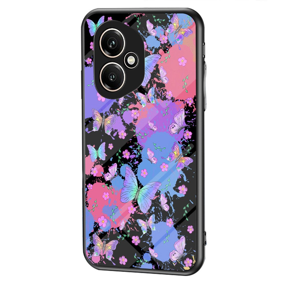 Honor 400 5G (Global) Handyhülle – Aus TPU & gehärtetem Glas, mit Schmetterlingsmuster